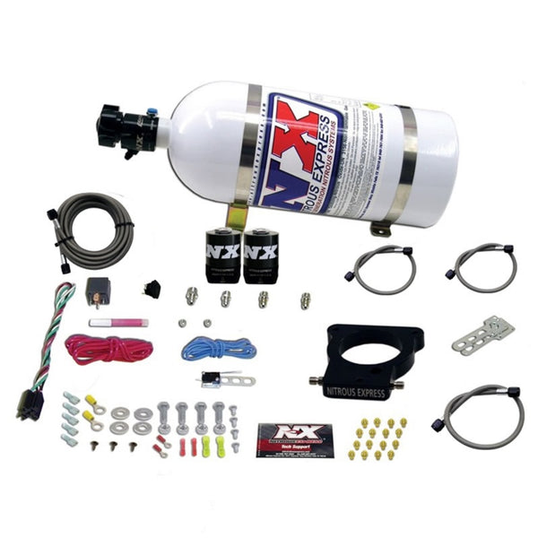 Nitrous Express GM LS 78mm 3-Bolt Nitrous Plate Kit (50-350HP) w/10lb Bottle - Bull Strap