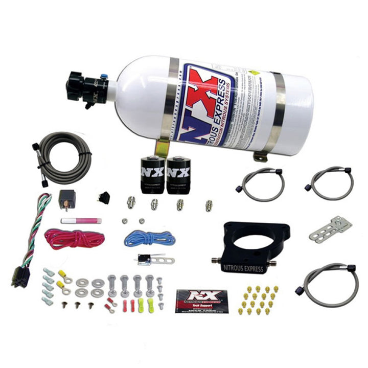 Nitrous Express GM LS 78mm 3-Bolt Nitrous Plate Kit (50-350HP) w/10lb Bottle - Bull Strap