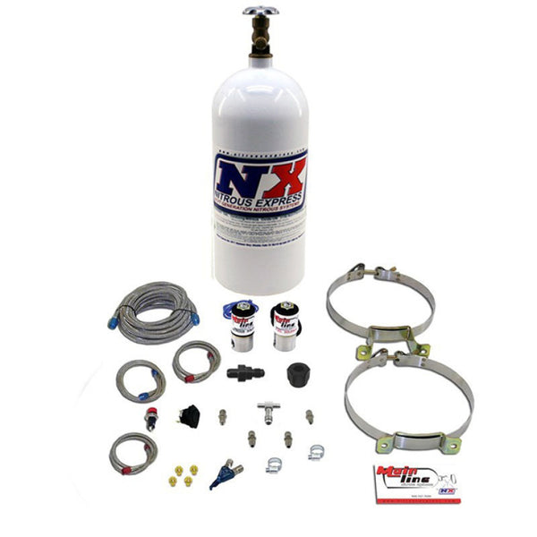 Nitrous Express Mainline EFI Single Nozzle Nitrous Kit w/10lb Bottle - Bull Strap