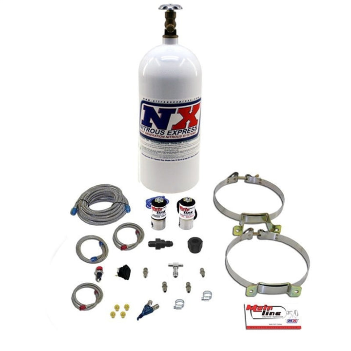 Nitrous Express Mainline EFI Single Nozzle Nitrous Kit w/10lb Bottle - Bull Strap