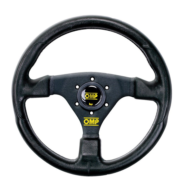 OMP GP Racing Steering Wheel - Black/Black - Bull Strap