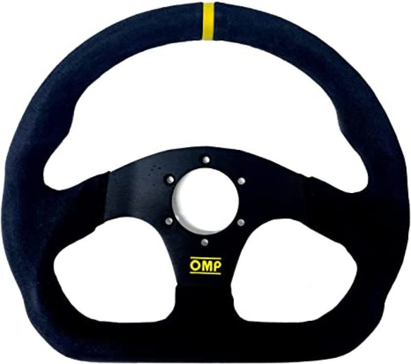 OMP Superquadro Steering Wheel - Small Spokes - Suede (Black) - Bull Strap