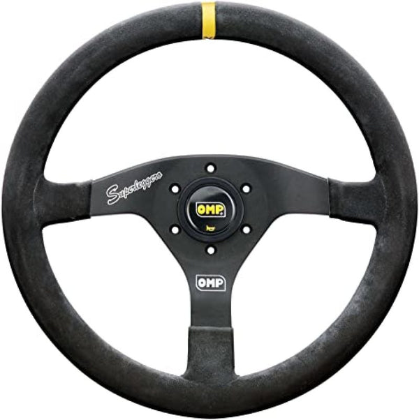 OMP Velocita Superleggero Suede Leather 350mm Diameter Steering Wheel Black - Bull Strap