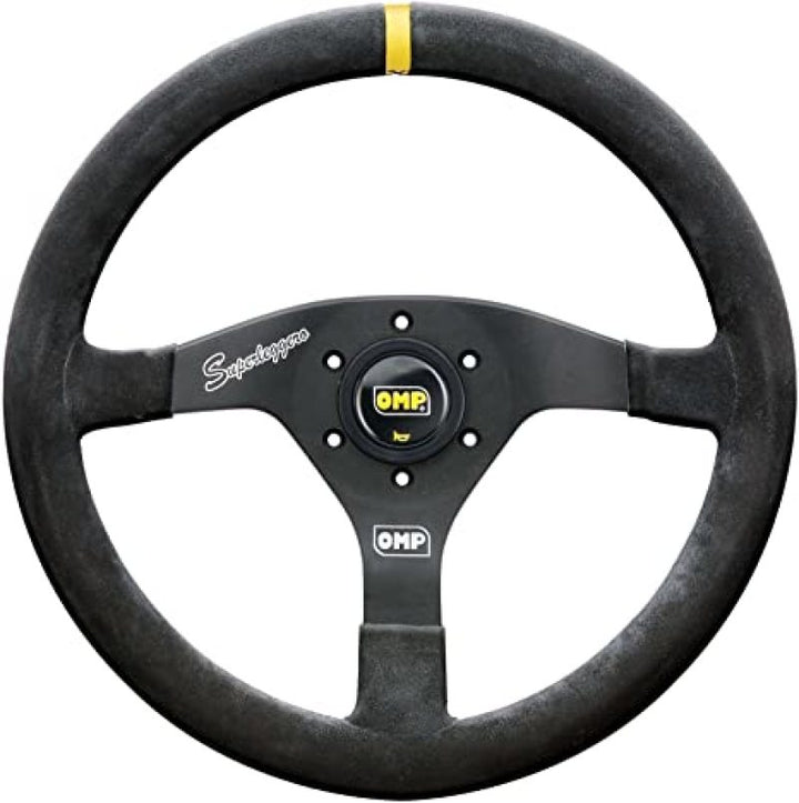 OMP Velocita Superleggero Suede Leather 350mm Diameter Steering Wheel Black - Bull Strap
