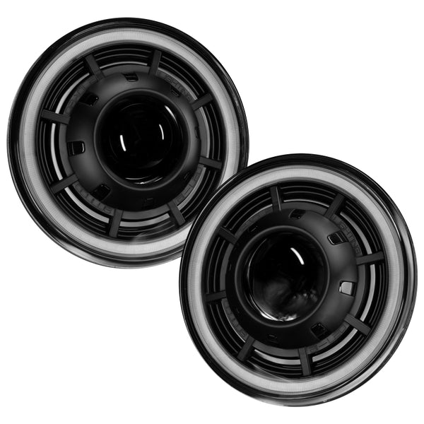 ORACLE Lighting 0718 Jeep Wrangler JK Oculus 7in Switchback Bi-LED Projector Headlights - Bull Strap