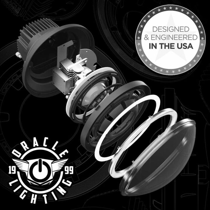ORACLE Lighting 0718 Jeep Wrangler JK Oculus 7in Switchback Bi-LED Projector Headlights - Bull Strap