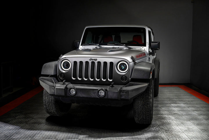 ORACLE Lighting 0718 Jeep Wrangler JK Oculus 7in Switchback Bi-LED Projector Headlights - Bull Strap