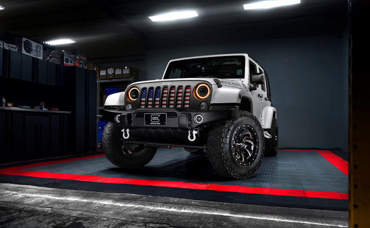 ORACLE Lighting 0718 Jeep Wrangler JK Oculus 7in Switchback Bi-LED Projector Headlights - Bull Strap