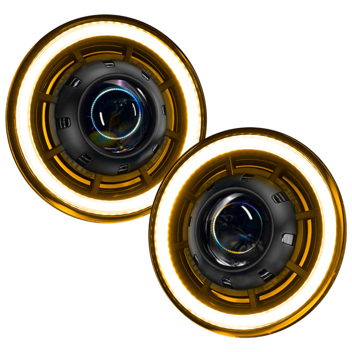 ORACLE Lighting 0718 Jeep Wrangler JK Oculus 7in Switchback Bi-LED Projector Headlights - Bull Strap