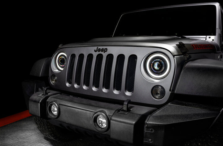 ORACLE Lighting 0718 Jeep Wrangler JK Oculus 7in Switchback Bi-LED Projector Headlights - Bull Strap
