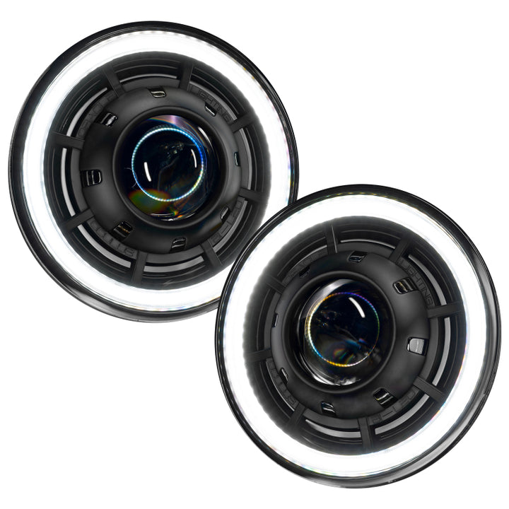 ORACLE Lighting 0718 Jeep Wrangler JK Oculus 7in Switchback Bi-LED Projector Headlights - Bull Strap