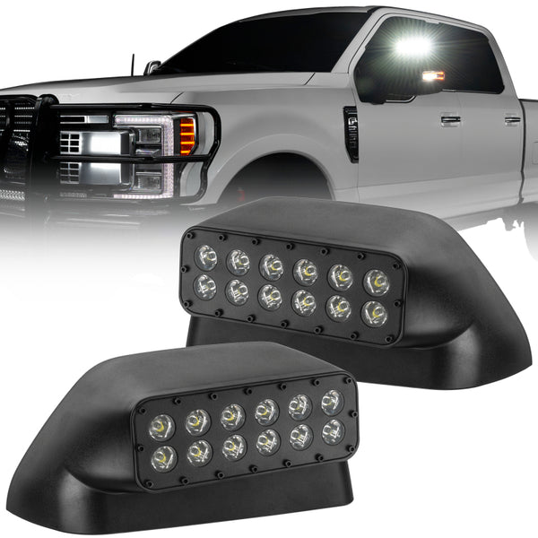 ORACLE Lighting 17-22 Ford Super Duty LED Off-Road Side Mirror Ditch Lights - Bull Strap