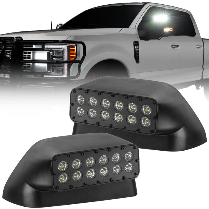 ORACLE Lighting 17-22 Ford Super Duty LED Off-Road Side Mirror Ditch Lights - Bull Strap