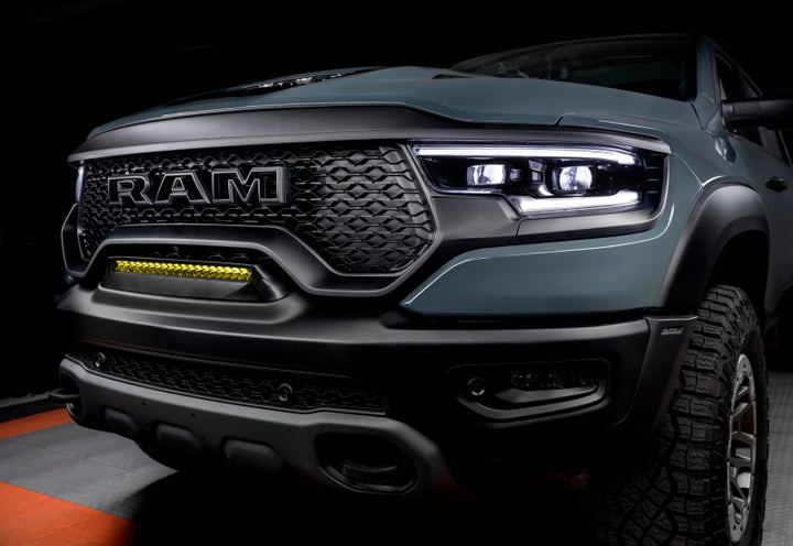 ORACLE Lighting 19-22 RAM Rebel/TRX Front Bumper Flush LED Light Bar System - Yellow - Bull Strap