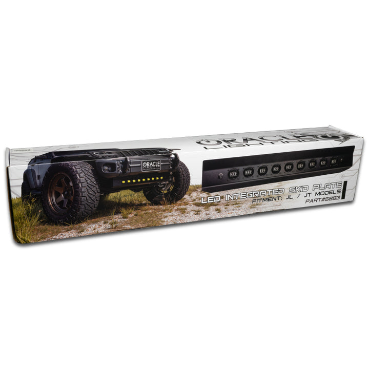 ORACLE Lighting 2019+ Jeep Wrangler JL Skid Plate w/ Integrated LED Emitters - Yellow - Bull Strap