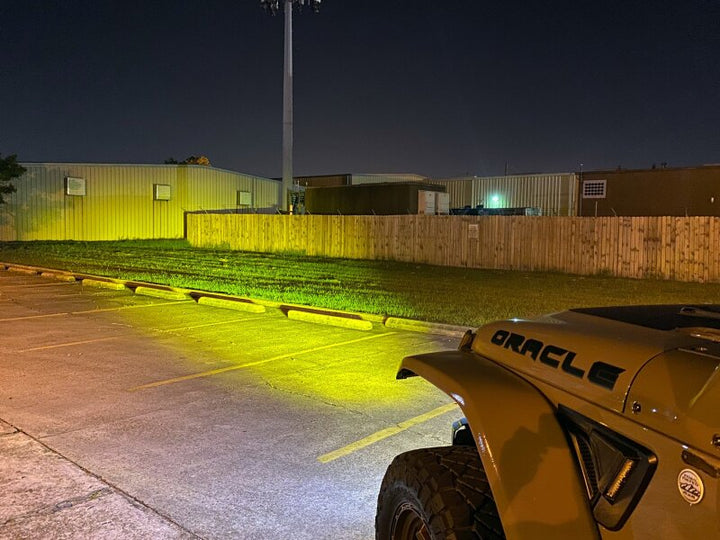 ORACLE Lighting 2019+ Jeep Wrangler JL Skid Plate w/ Integrated LED Emitters - Yellow - Bull Strap