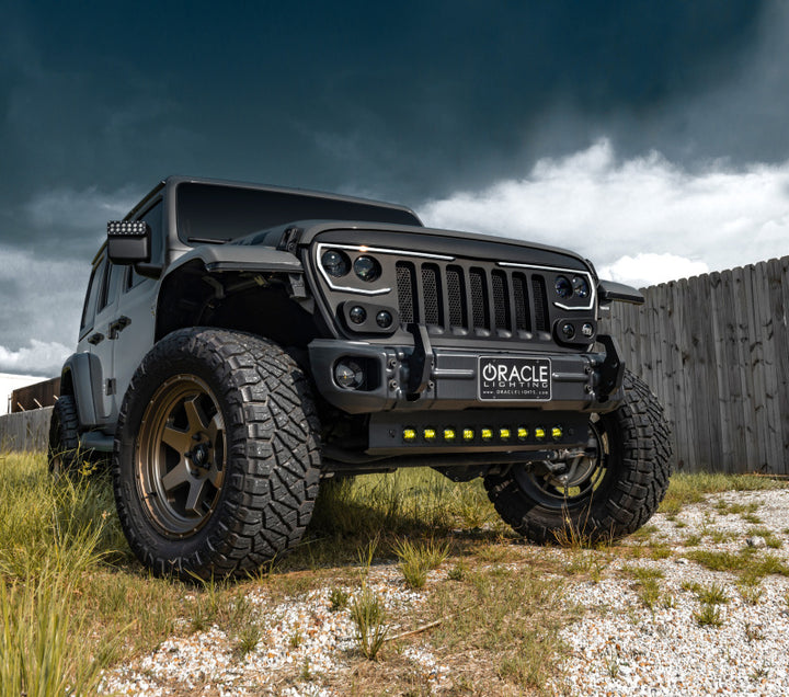 ORACLE Lighting 2019+ Jeep Wrangler JL Skid Plate w/ Integrated LED Emitters - Yellow - Bull Strap