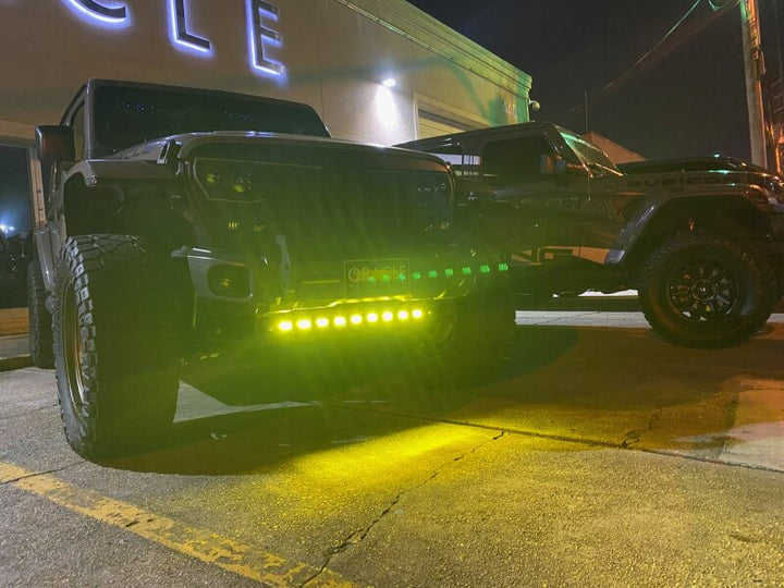ORACLE Lighting 2019+ Jeep Wrangler JL Skid Plate w/ Integrated LED Emitters - Yellow - Bull Strap