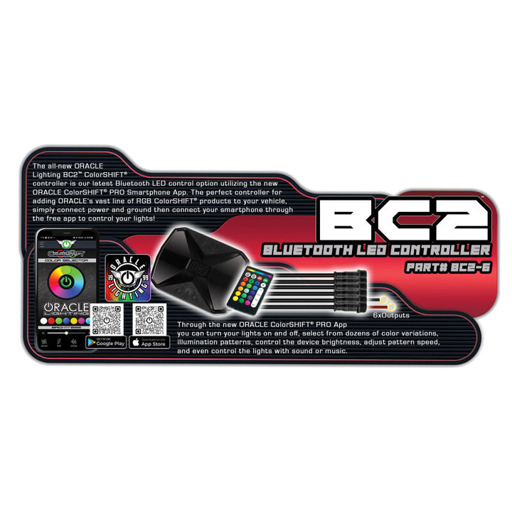 ORACLE Lighting BC2 Bluetooth ColorShift RGB LED Controller - 6 Output - Bull Strap