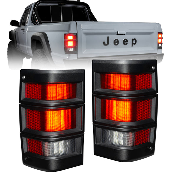 ORACLE Lighting Jeep Comanche MJ LED Tail Lights - Standard Red Lens - Bull Strap