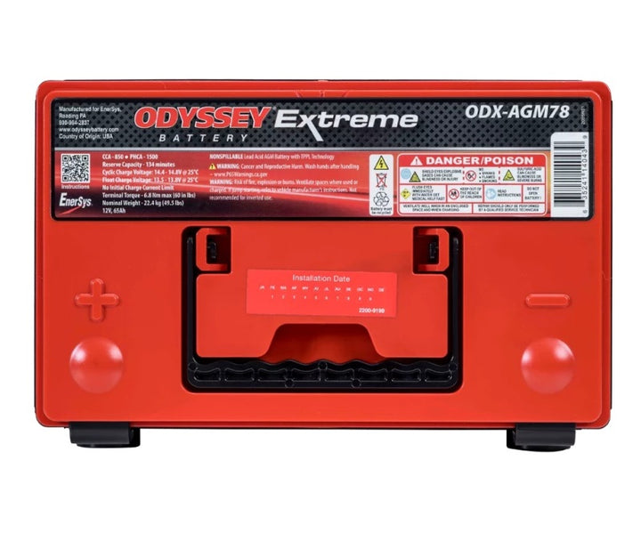 Odyssey Battery Auto/Truck Extreme AGM Battery (78-PC1500) - Bull Strap