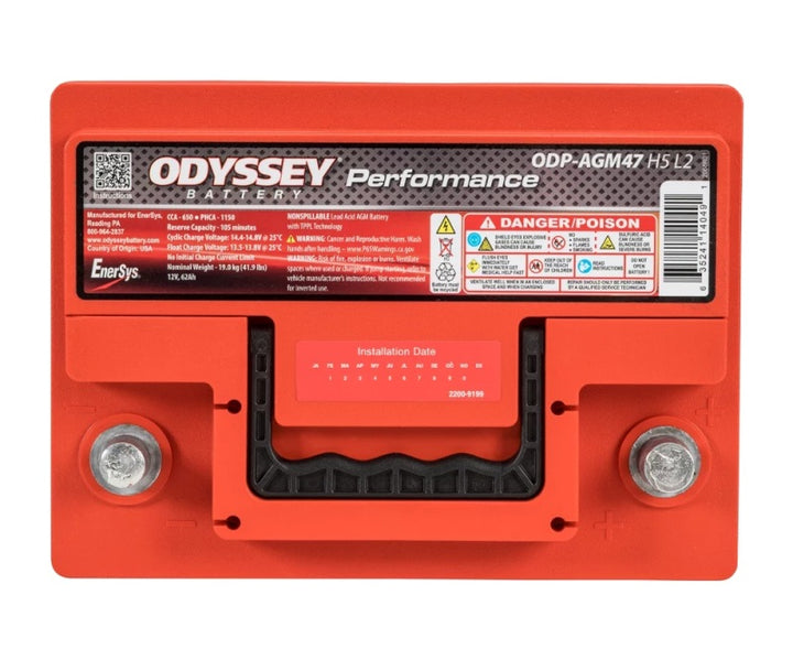 Odyssey Battery Auto/Truck/Heavy Duty & Commercial Performance AGM Battery (47-650) - Bull Strap