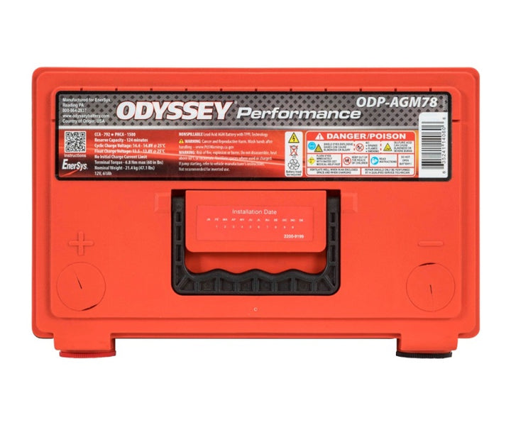 Odyssey Battery Auto/Truck Performance AGM Battery (78-790) - Bull Strap