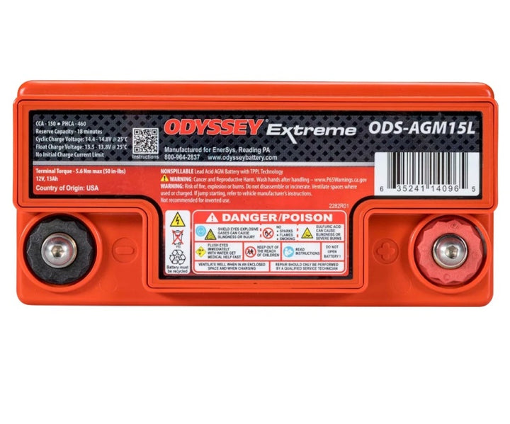 Odyssey Battery Powersport Extreme AGM Battery (PC545) - Bull Strap
