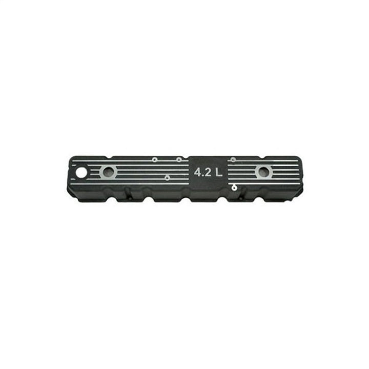 Omix Blk Alum Valve Cover 4.2L Logo 80-91 Jeep Models - Bull Strap
