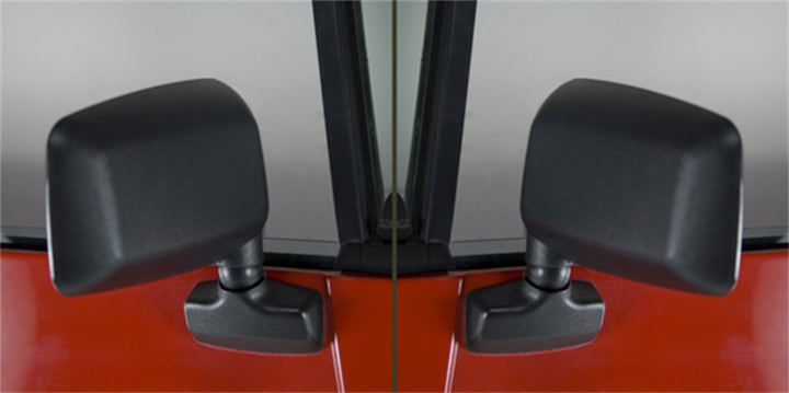 Omix Door Mirror Kit Black- 87-95 Jeep Wrangler YJ - Bull Strap