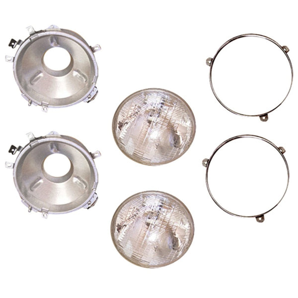 Omix Headlight Assemblies 72-86 Jeep CJ Models - Bull Strap