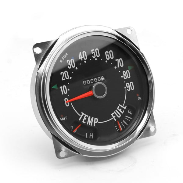 Omix Replace Speedometer Cluster Asse 0-90 MPH 55-75 CJ - Bull Strap