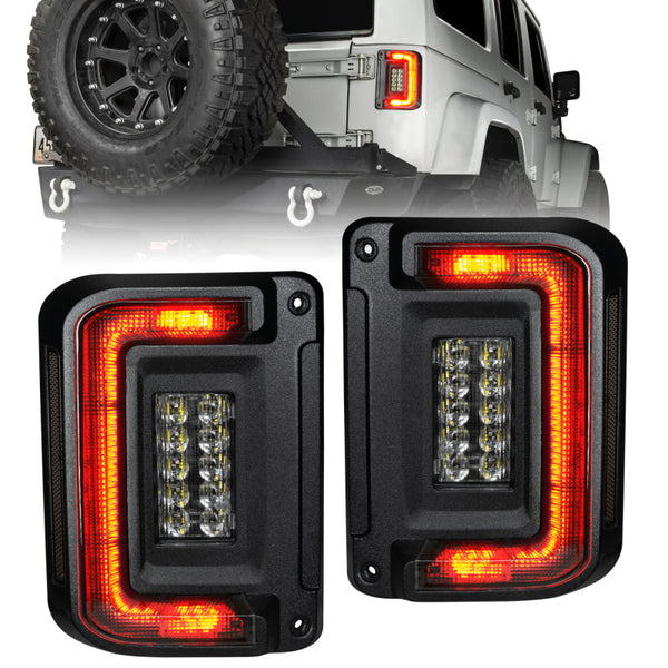 Oracle 07-17 Jeep Wrangler JK Flush Mount LED Tail Lights - Tinted - Bull Strap