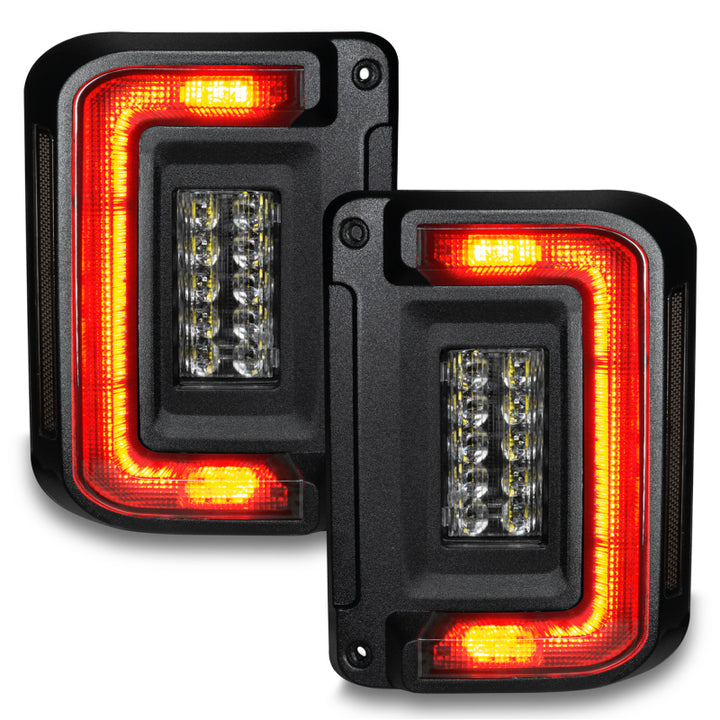 Oracle 07-17 Jeep Wrangler JK Flush Mount LED Tail Lights - Tinted - Bull Strap