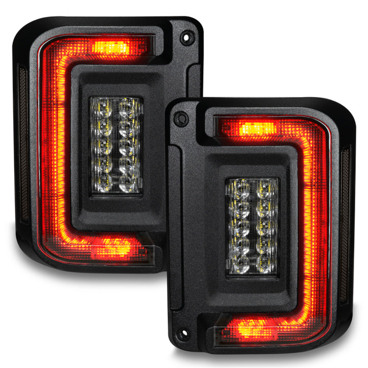 Oracle 07-17 Jeep Wrangler JK Flush Mount LED Tail Lights - Tinted - Bull Strap