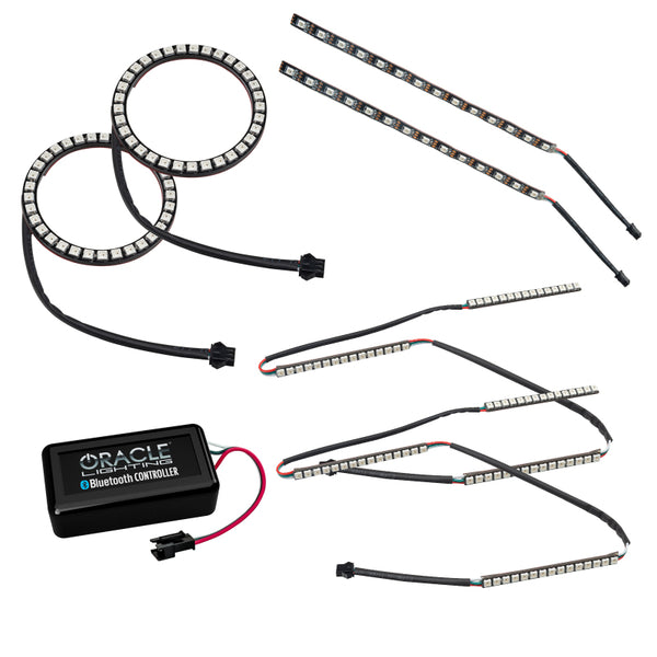 Oracle 15-17 Ford Mustang V6/GT/Shelby Dynamic DRL  w/ Halo Kit - ColorSHIFT - Dynamic - Bull Strap