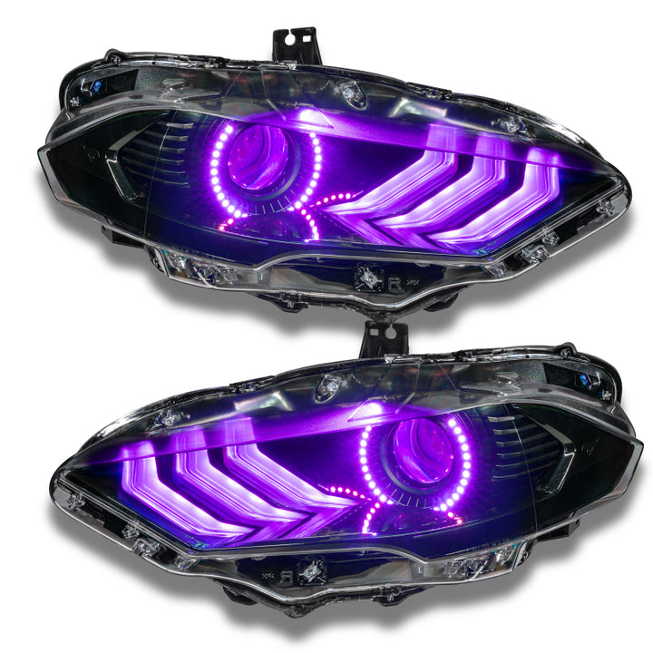 Oracle 18-21 Ford Mustang Dynamic DRL w/ Halo Kit & Sequential Turn Signal - ColorSHIFT - Bull Strap