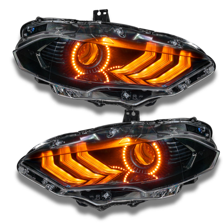Oracle 18-21 Ford Mustang Dynamic DRL w/ Halo Kit & Sequential Turn Signal - ColorSHIFT - Bull Strap