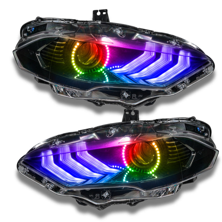 Oracle 18-21 Ford Mustang Dynamic DRL w/ Halo Kit & Sequential Turn Signal - ColorSHIFT - Bull Strap