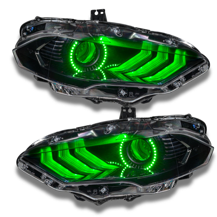 Oracle 18-21 Ford Mustang Dynamic DRL w/ Halo Kit & Sequential Turn Signal - ColorSHIFT - Bull Strap