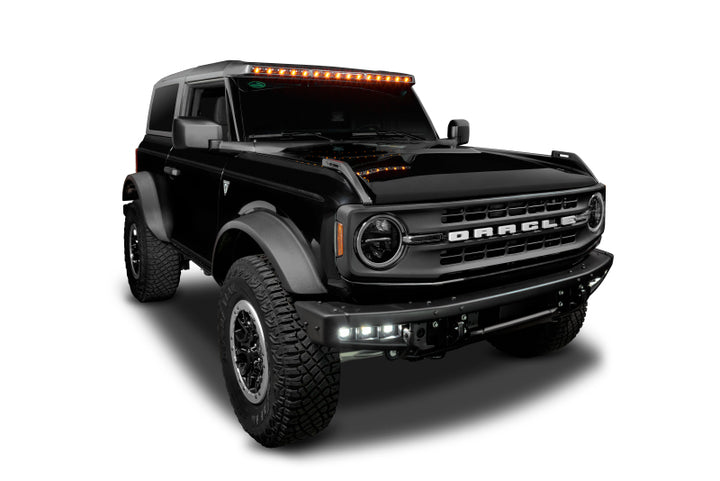 Oracle 2021+ Ford Bronco Integrated Windshield Roof LED Light Bar System - Bull Strap
