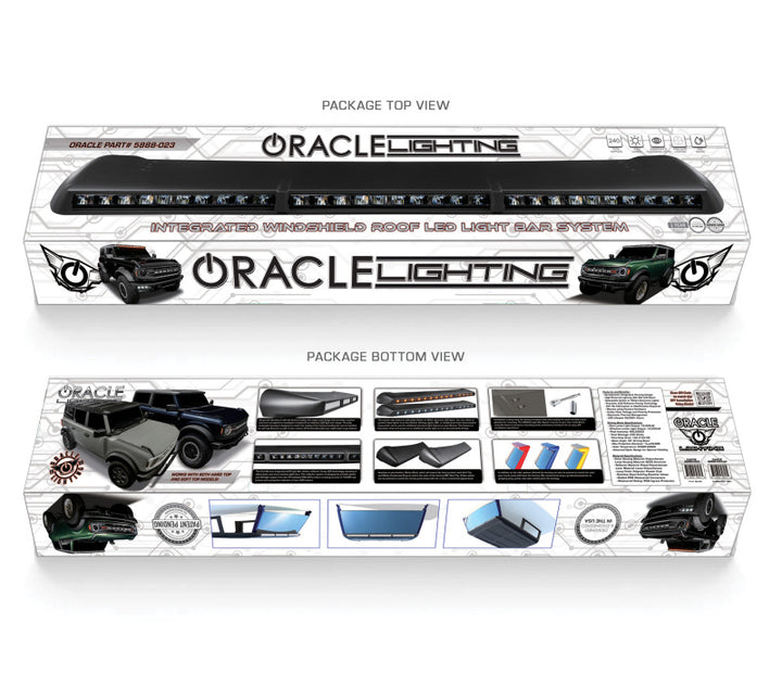 Oracle 2021+ Ford Bronco Integrated Windshield Roof LED Light Bar System - Bull Strap