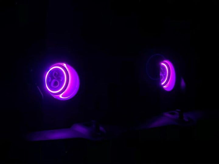 Oracle 7in High Powered LED Headlights - Black Bezel - ColorSHIFT - BC1 - Bull Strap