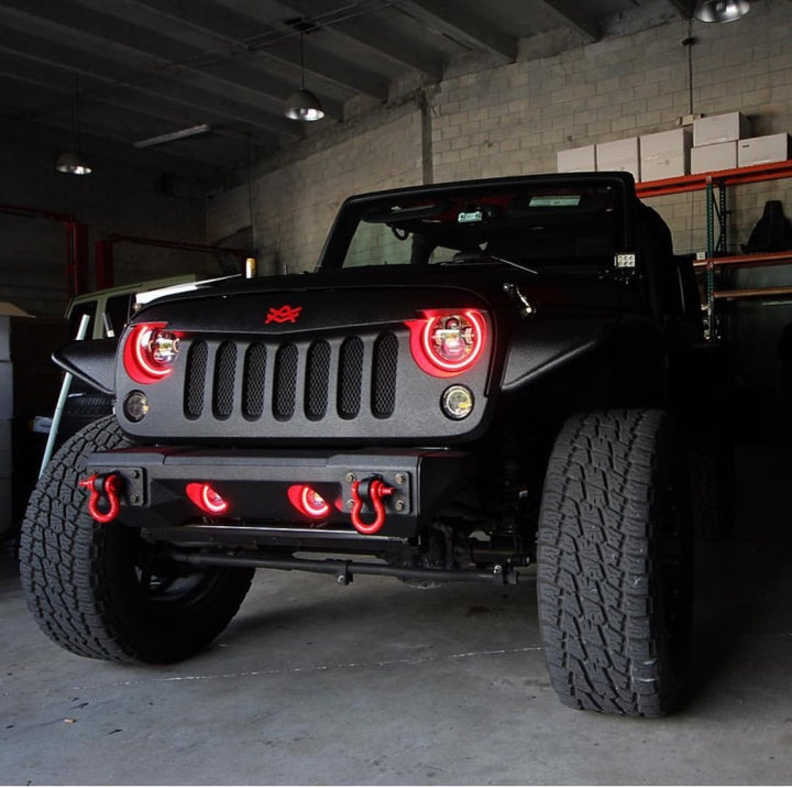 Oracle 7in High Powered LED Headlights - Black Bezel - ColorSHIFT - BC1 - Bull Strap