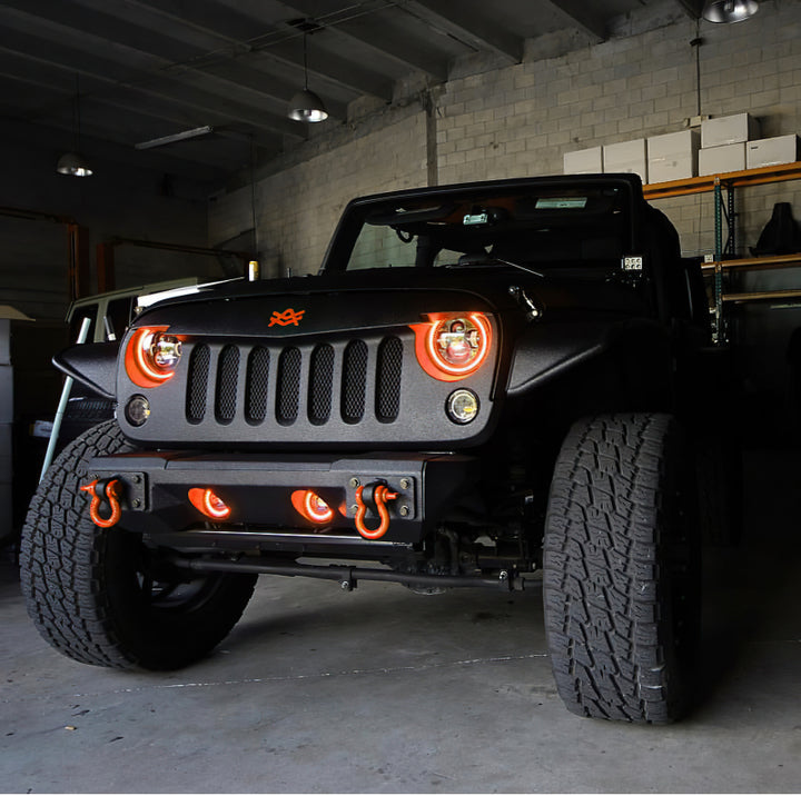 Oracle 7in High Powered LED Headlights - Black Bezel - Dynamic - Dynamic - Bull Strap