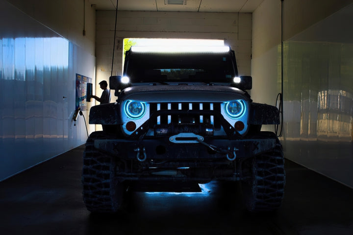 Oracle 7in High Powered LED Headlights - Black Bezel - Dynamic - Dynamic - Bull Strap