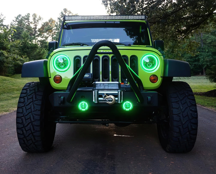 Oracle 7in High Powered LED Headlights - Black Bezel - Dynamic - Dynamic - Bull Strap