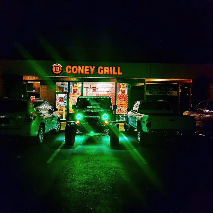 Oracle 7in High Powered LED Headlights - Black Bezel - Dynamic - Dynamic - Bull Strap