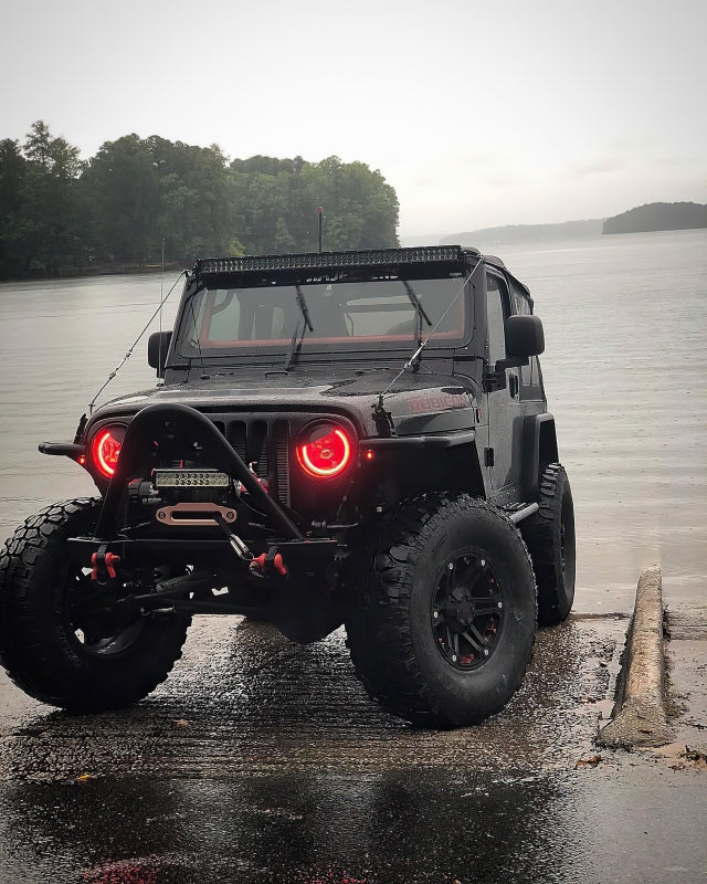 Oracle 7in High Powered LED Headlights - Black Bezel - Dynamic - Dynamic - Bull Strap