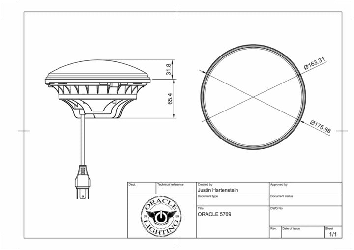 Oracle 7in High Powered LED Headlights - NO HALO - Black Bezel - Bull Strap